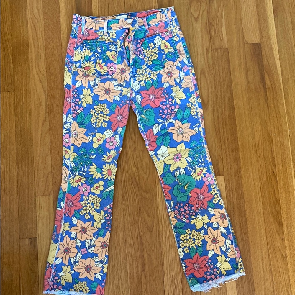 MOTHER Floral Ankle & Cropped Jeans - Multicolor
